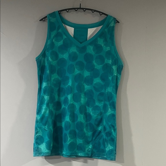 Tek Gear Turquoise Polka Dot Tank Top Size Medium - Picture 1 of 4